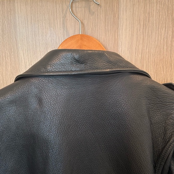 Vintage Wilsons Black Leather Motorcycle Biker Jacket SizeLarge Heavyweight - Picture 11 of 14